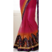 Dashing Multi Colored Embroidered Net Satin Saree